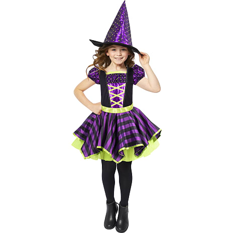 Halloween neonheks kostume str. 116