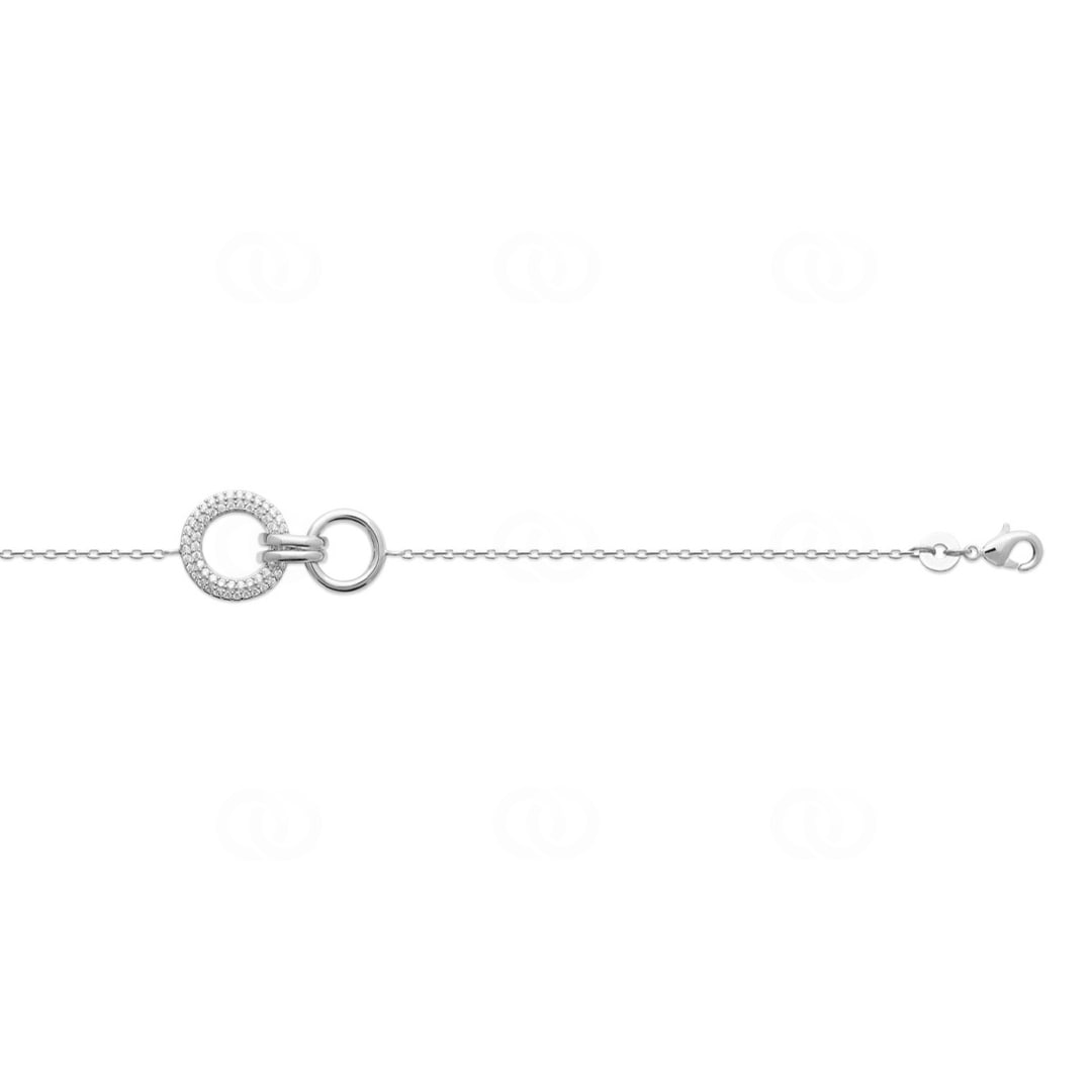 Armband 925 Silber rhodiniert mit Zirkonia - 18cm