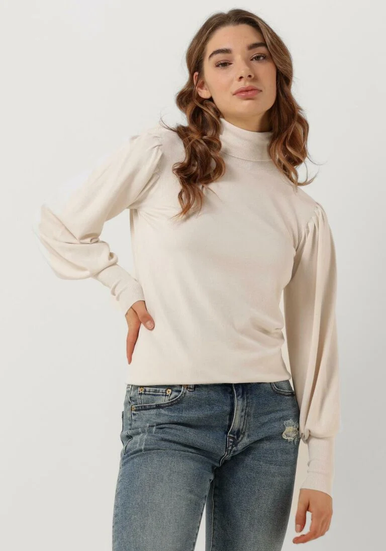 SUMMUM ecru summum coltrui pullover puffy sleeves circular knit