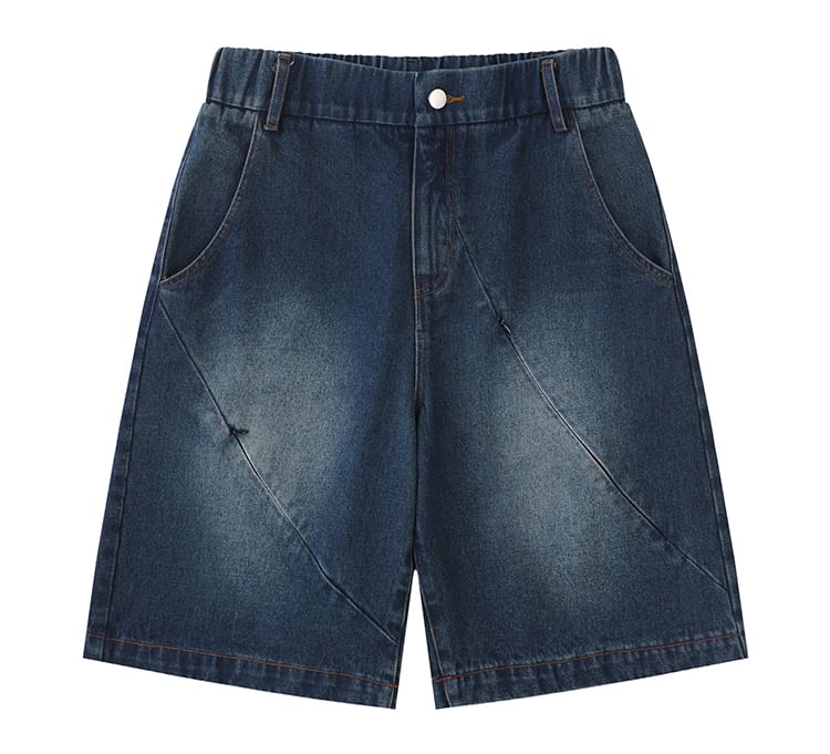 CHIC ERRO - Mid-rise gewassen denim shorts