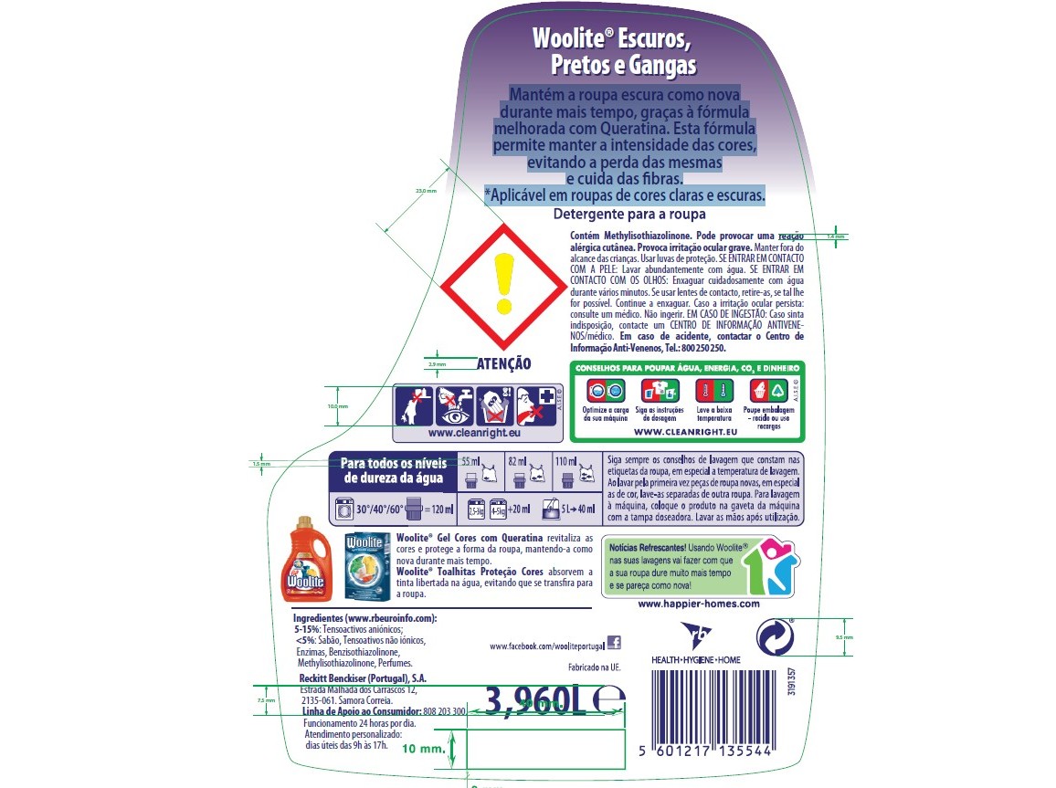 DETERGENTE ROUPA LIQUIDO WOOLITE ESCUROS 72DOSES