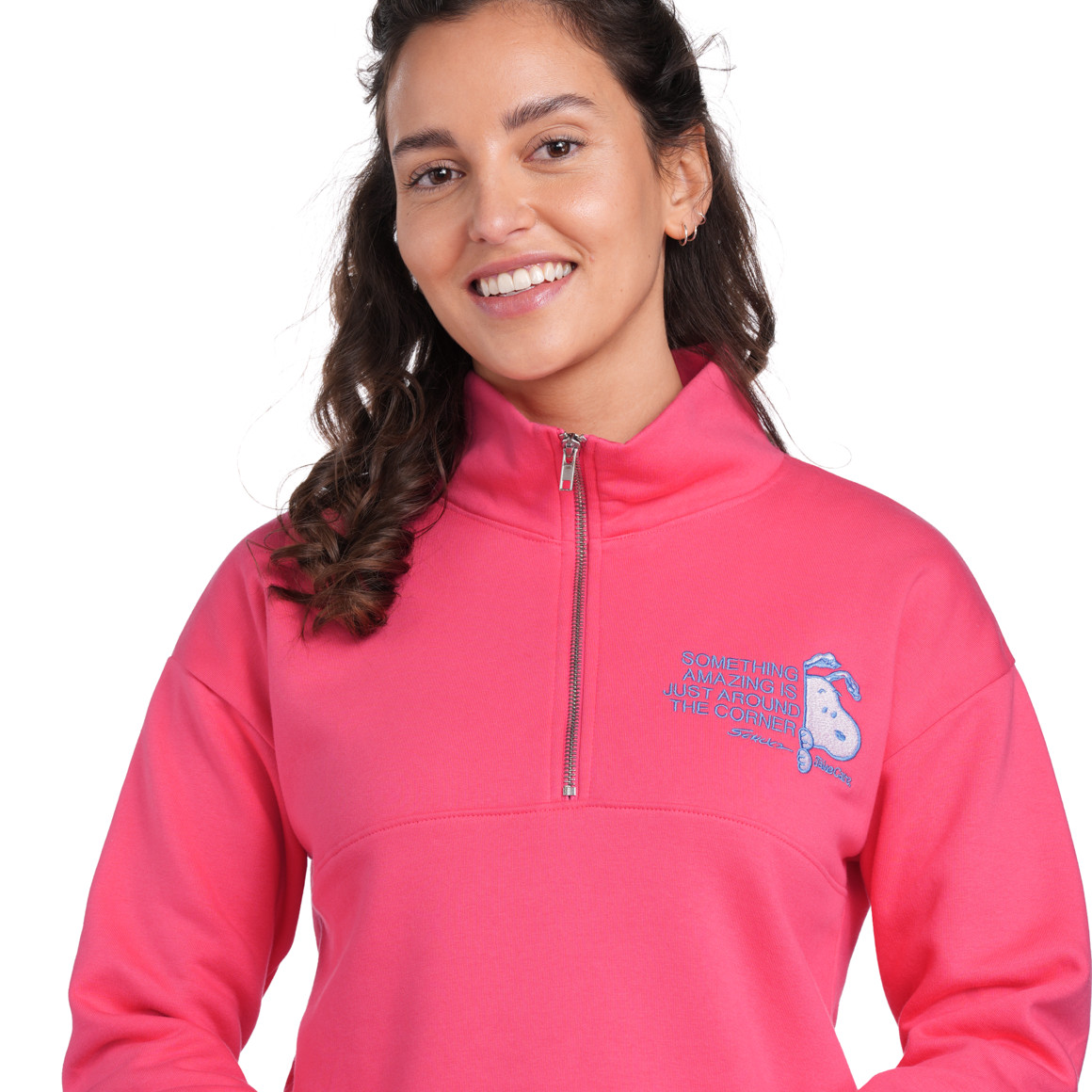 Jonas Nielsen Peanuts Sweatshirt im Troyer-Style pink