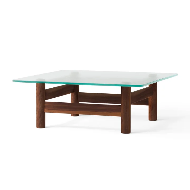 Audo - Brasilia Lounge Tisch, Glas / Walnuss