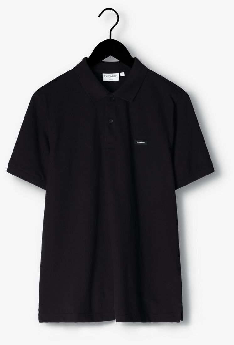 CALVIN KLEIN zwarte calvin klein polo stretch pique slim button polo