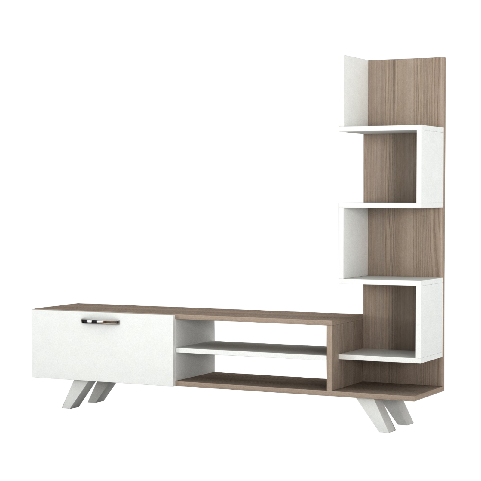 Wohnwand - weiß - Cordoba - mit Regalelement - 149,5 cm