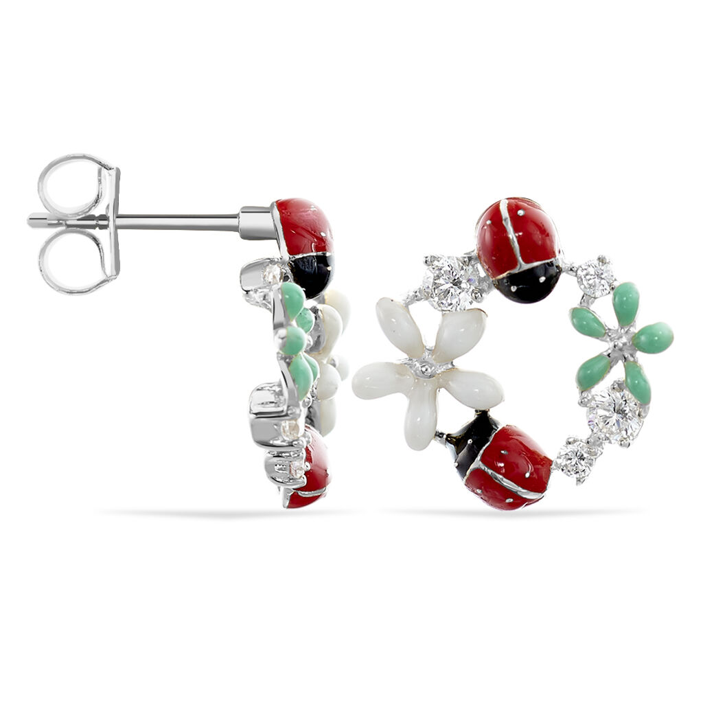 Boucles D'oreilles Pendantes Eliniane Argent Blanc Oxyde De Zirconium