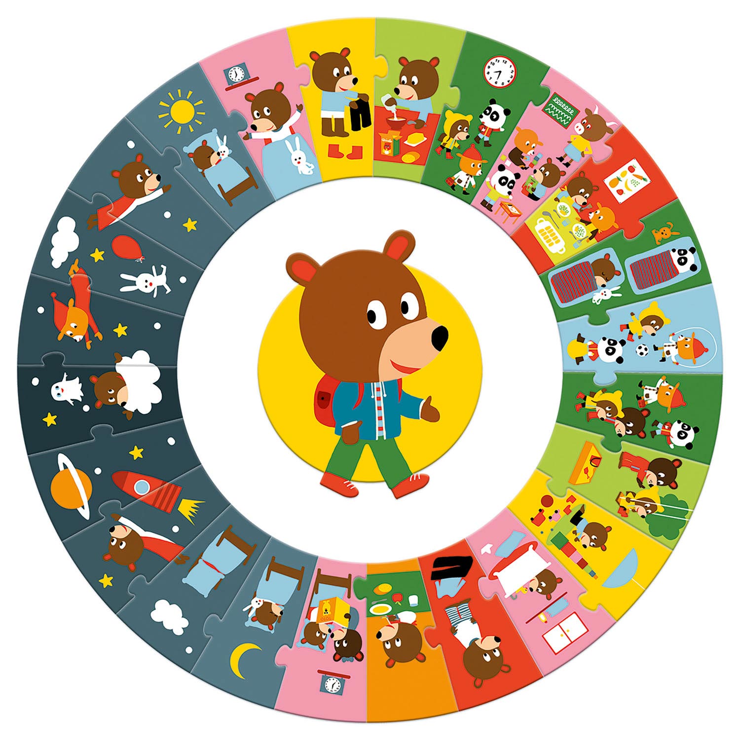 Djeco La Journee Puzzel, 24st.