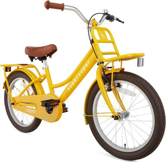 Supersuper Cooper Bamboo - Kinderfiets - Meisjesfiets - 18 inch - Geel