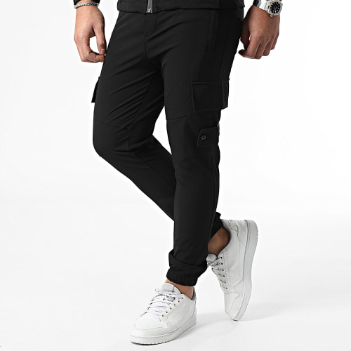 Ensemble Veste Zippée Capuche Et Pantalon Cargo Noir