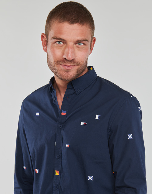 Tommy Jeans - TJM CLSC FLAG CRITTER SHIRT Marino