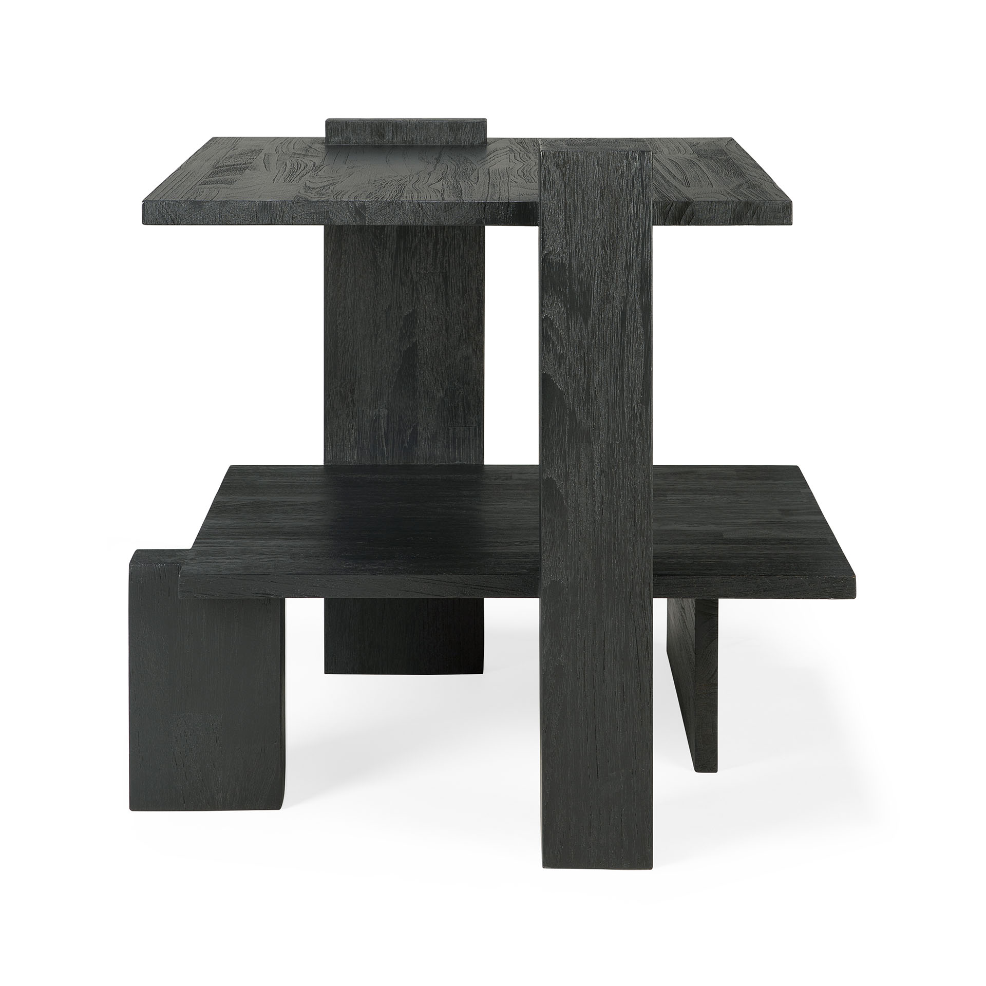 Abstract bijzettafel zwart teak