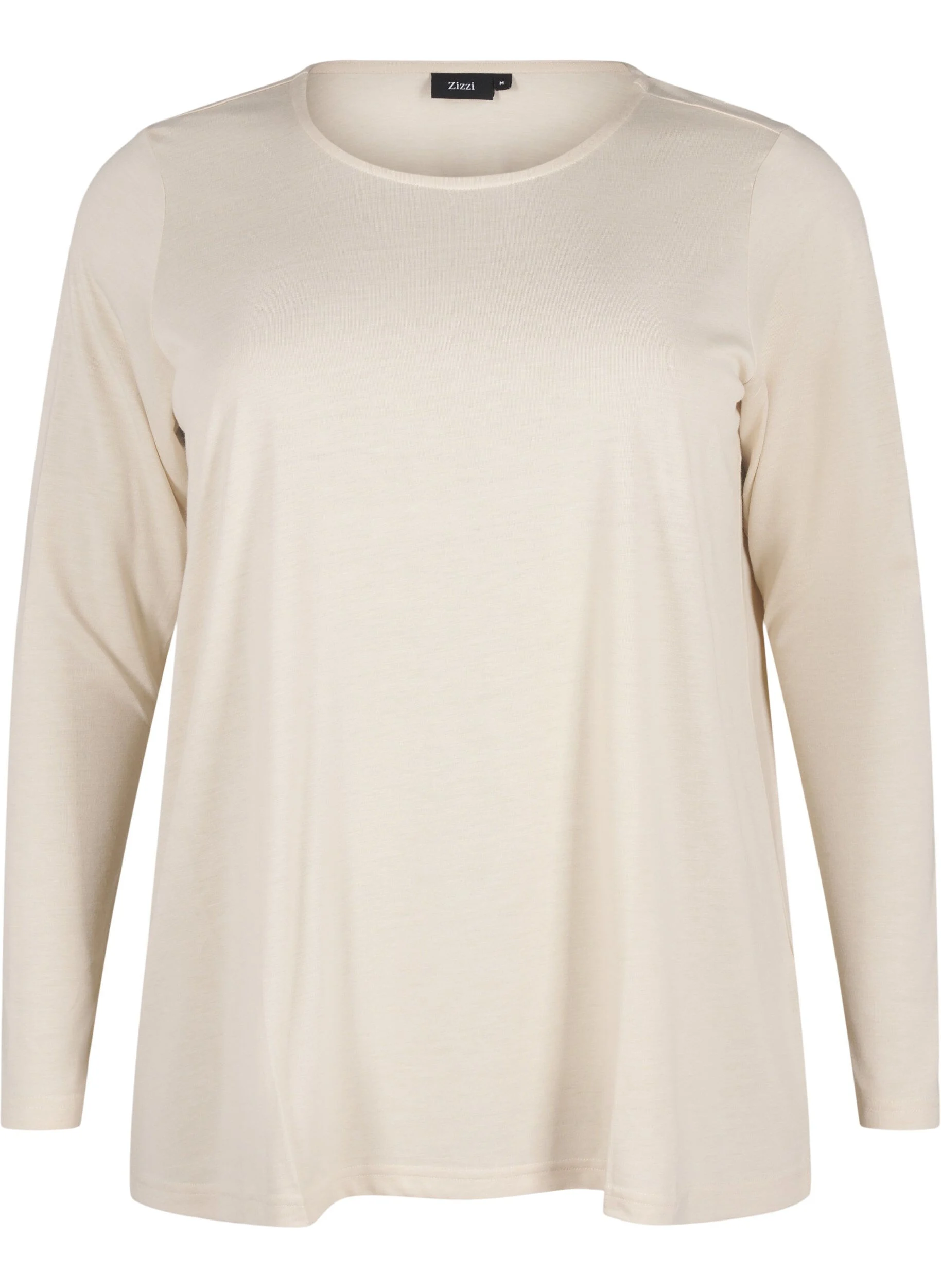Langærmet t-shirt med rund hals
