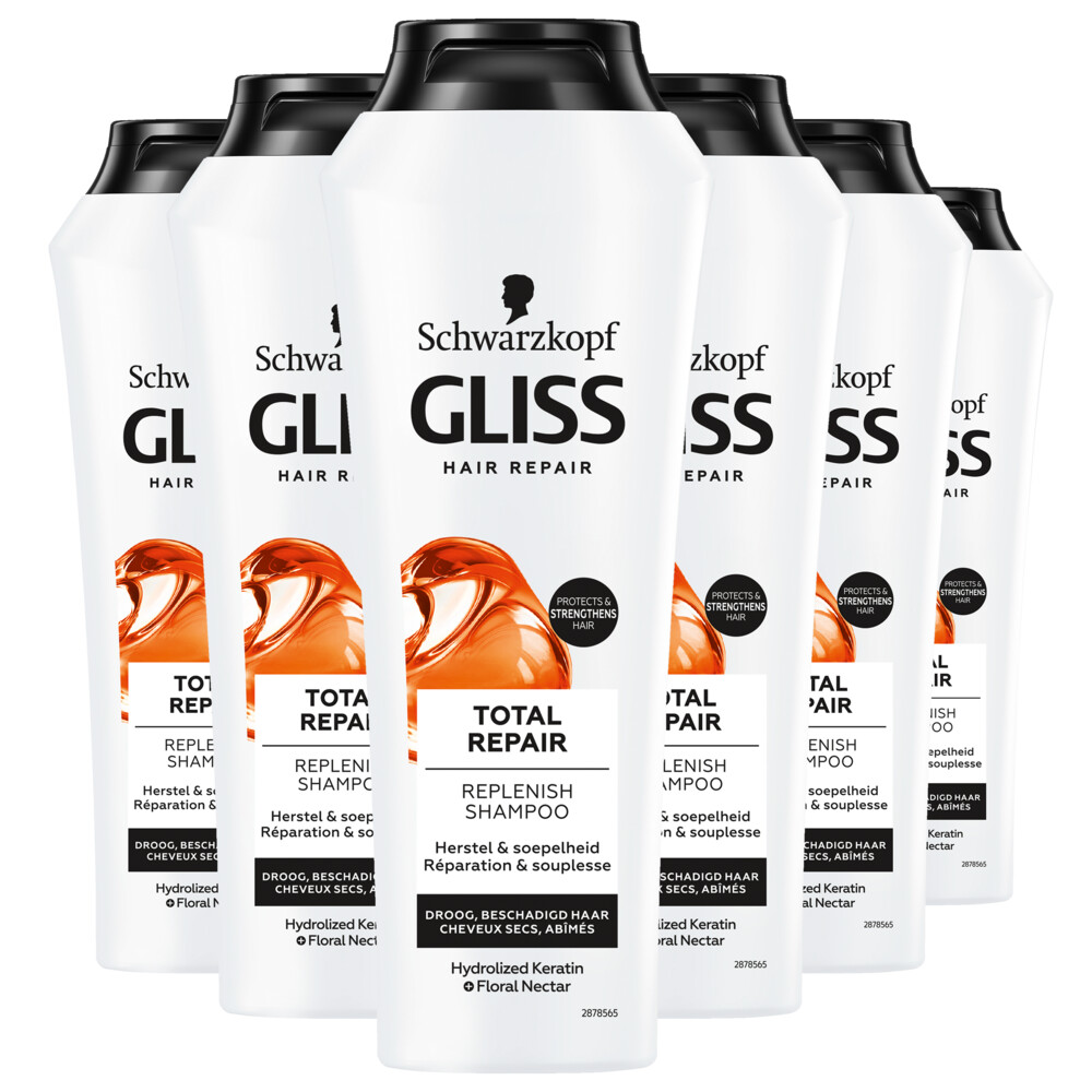6x Gliss Total Repair Shampoo 250 ml