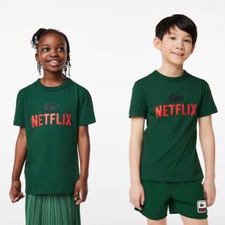T-shirt enfant Lacoste x Netflix avec imprimé en coton biologique T-Shirts & Chemises - Vert - Lacoste - Enfant