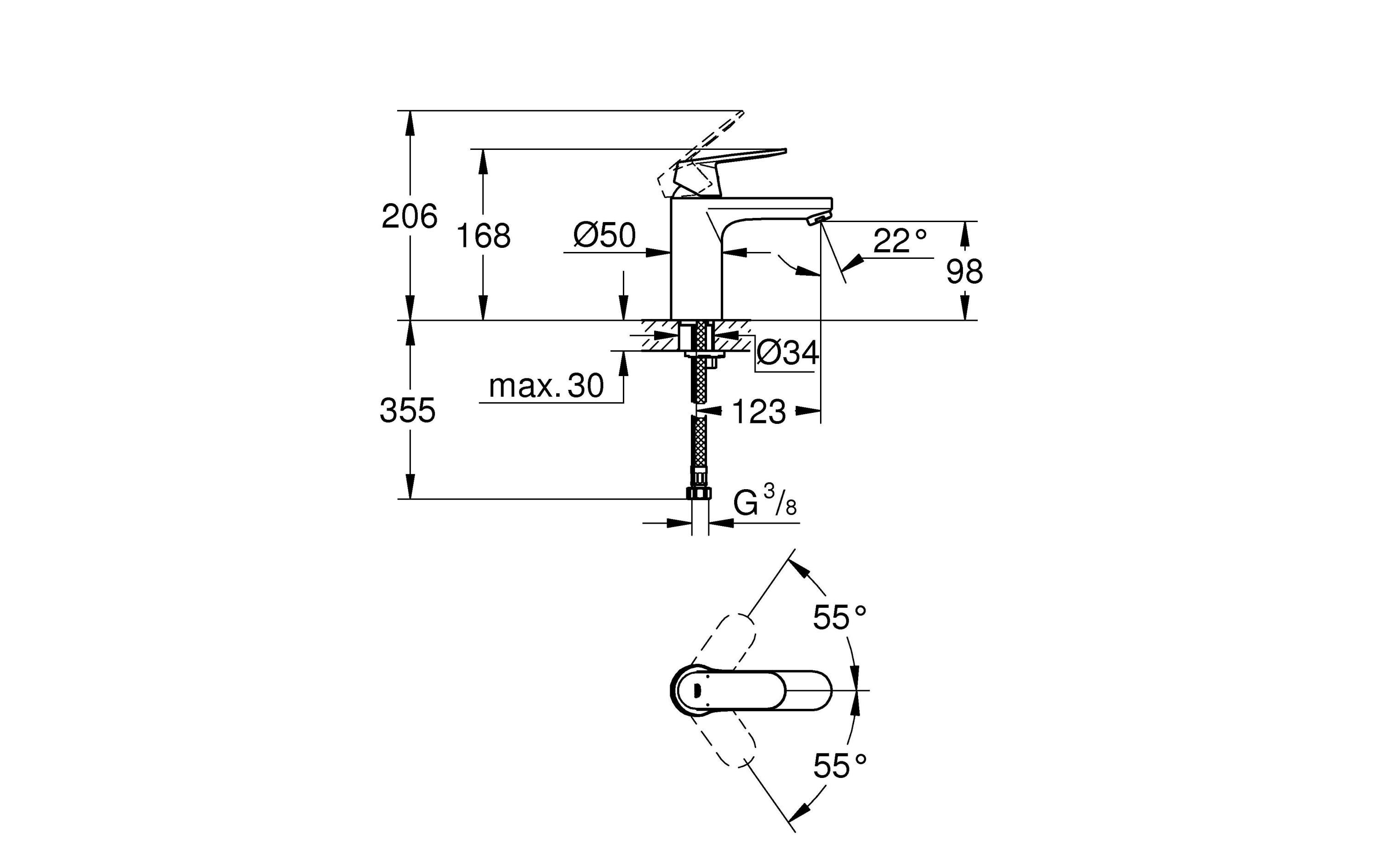 Lavaboarmatur Eurosmart M-Size 1/2