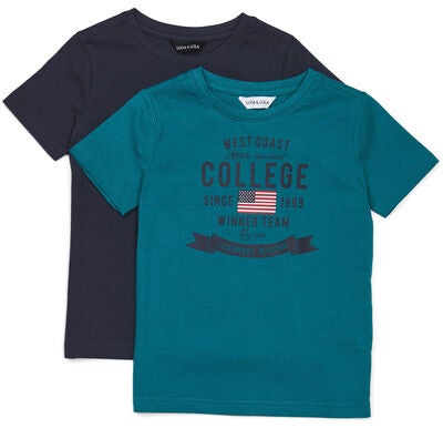 Luca & Lola Tore T-Skjorte 2-pack, Green/Navy