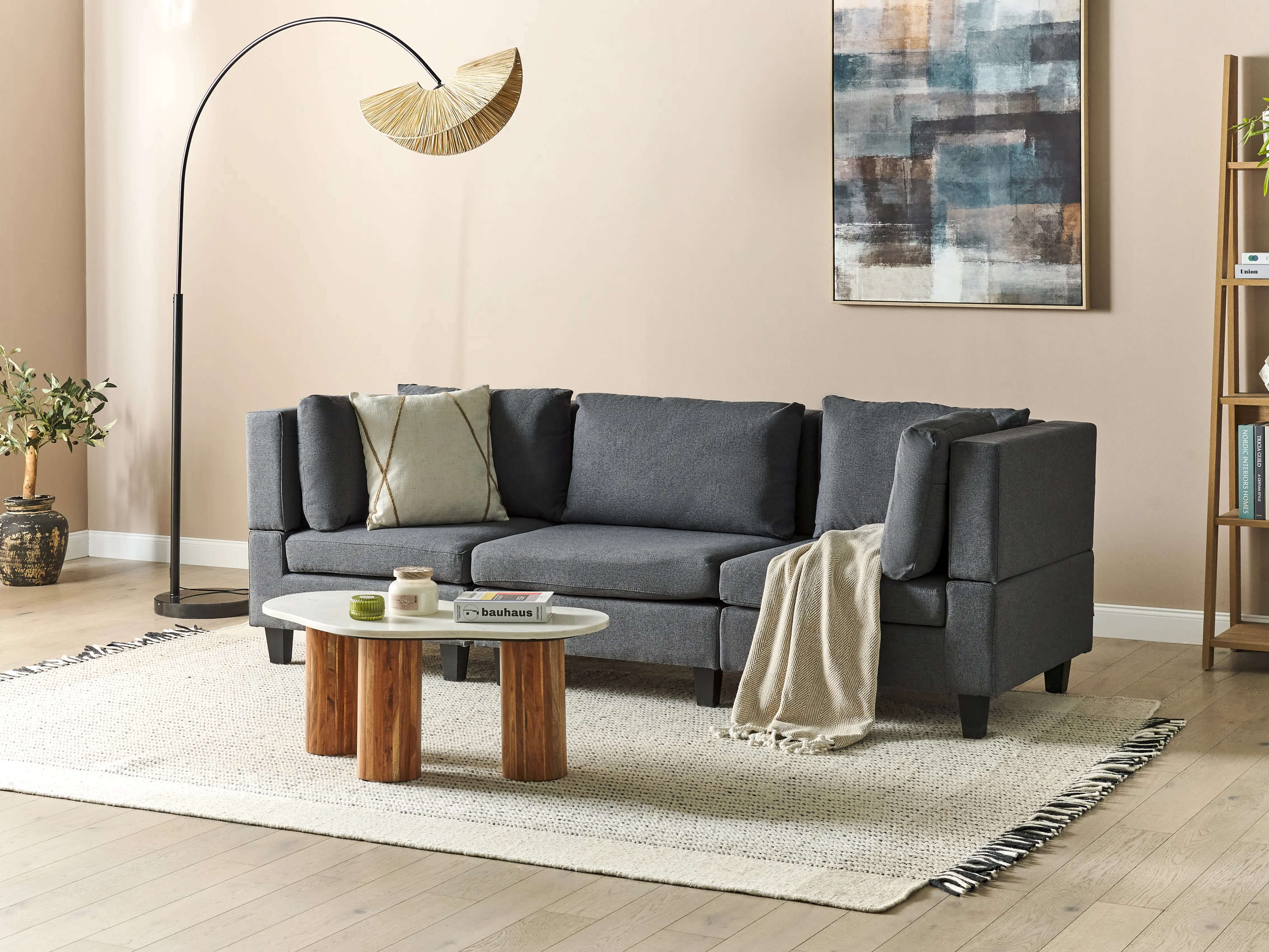 Modulaire bank 3-zits UNSTAD Stof Donkergrijs