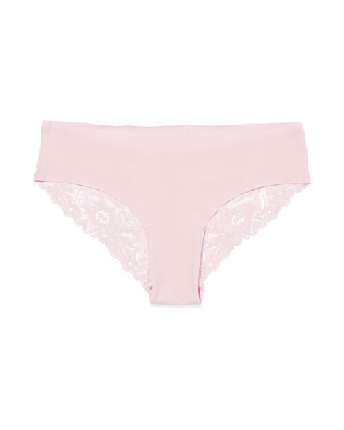 slip brésilien femme micro avec dentelle rose pâle