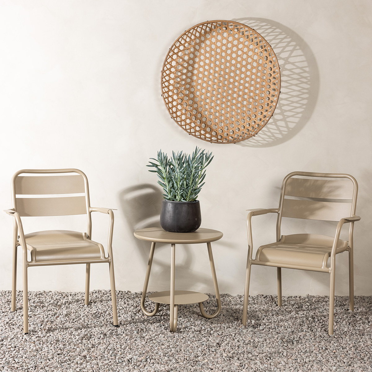 Tuin bistroset Caro aluminium Beige
