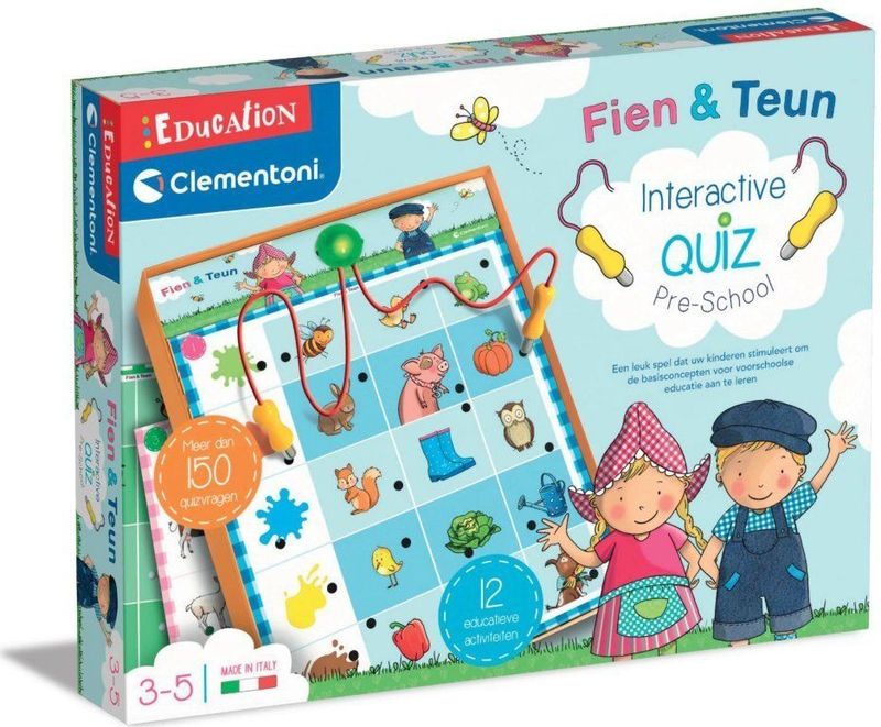 Clementoni - Fien en Teun Interactieve Quiz - Educatief Speelgoed - Multicolor - 3-5 jaar