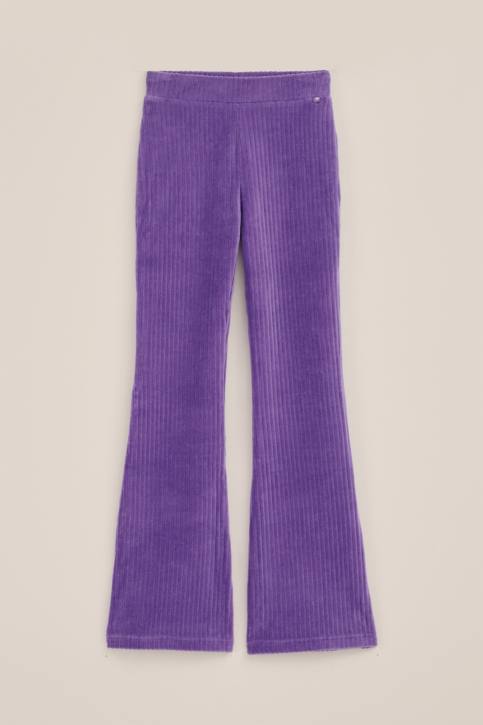 Meisjes velvet flared legging van ribstof WE Fashion Paars