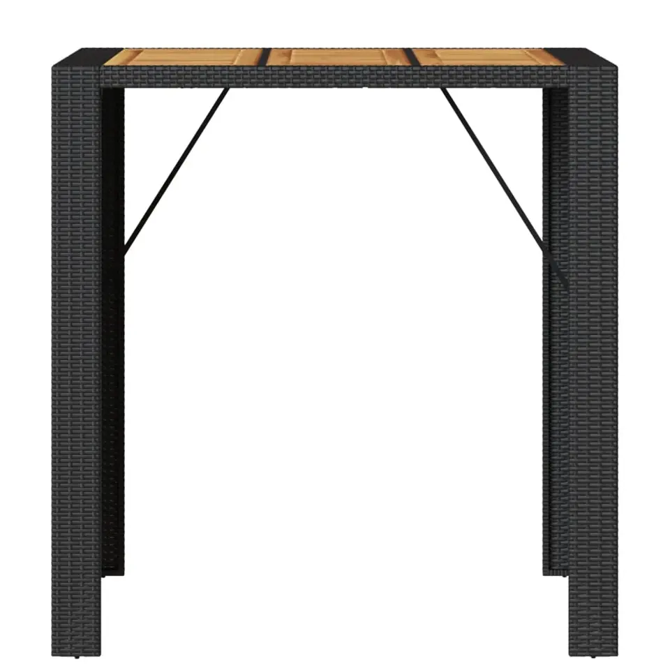 vidaXL - Tuinbartafel - Zwart - Poly rattan - 105 x 80 x 110 cm