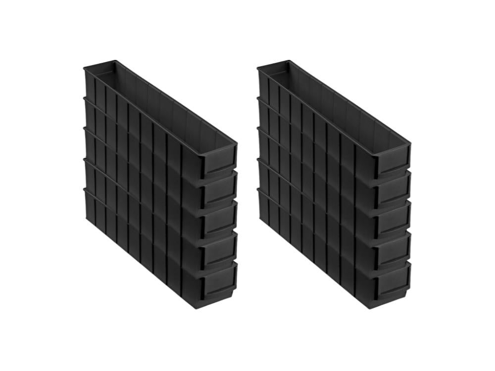 PROREGAL Geleidende industriële box 500 S HxBxD 8,1 x 9,1 x 50 cm 2,8 liter ESD-opbergdoos Assortimentsdoos Kleine onderdelendoos