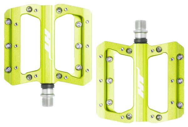 Paire de Pédales Plates HT AN14A Vert Pomme