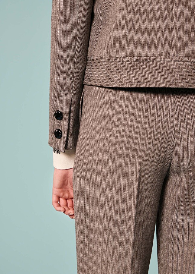 Veste Virginiagrise en laine chevrons