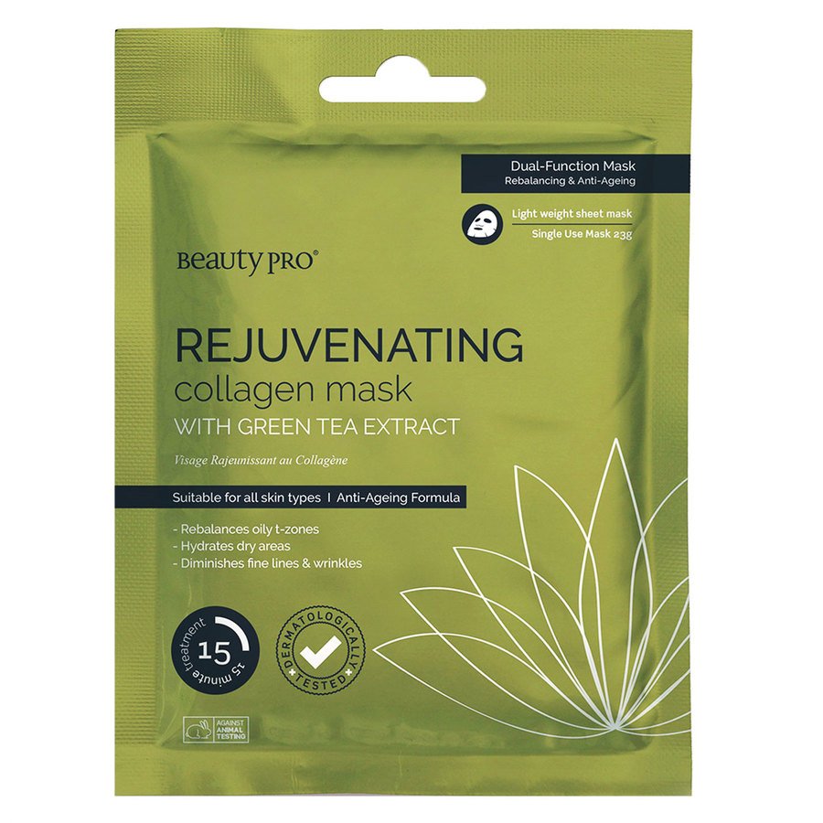 BeautyPro Rejuvenating Collagen Sheet Mask With Green Tea Extract 23g