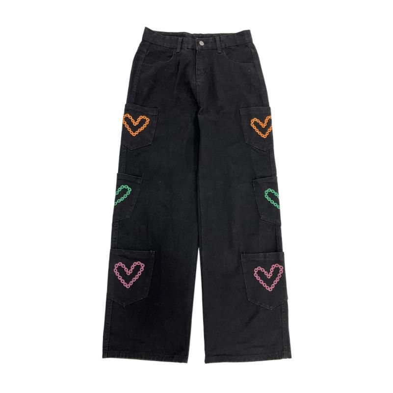 2DAWGS - Wijde jeans met hartprint