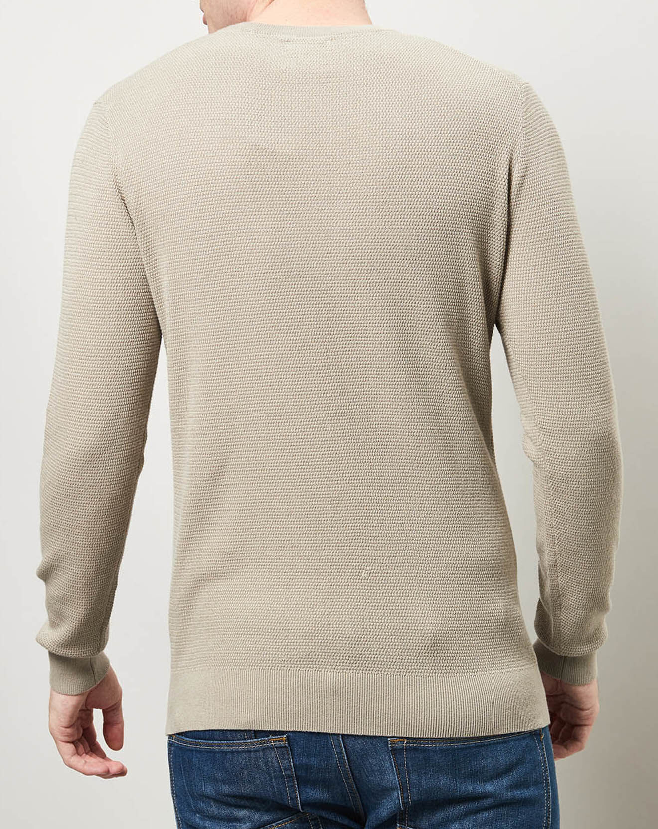 Hartford Pull Honeycomb Crew beige