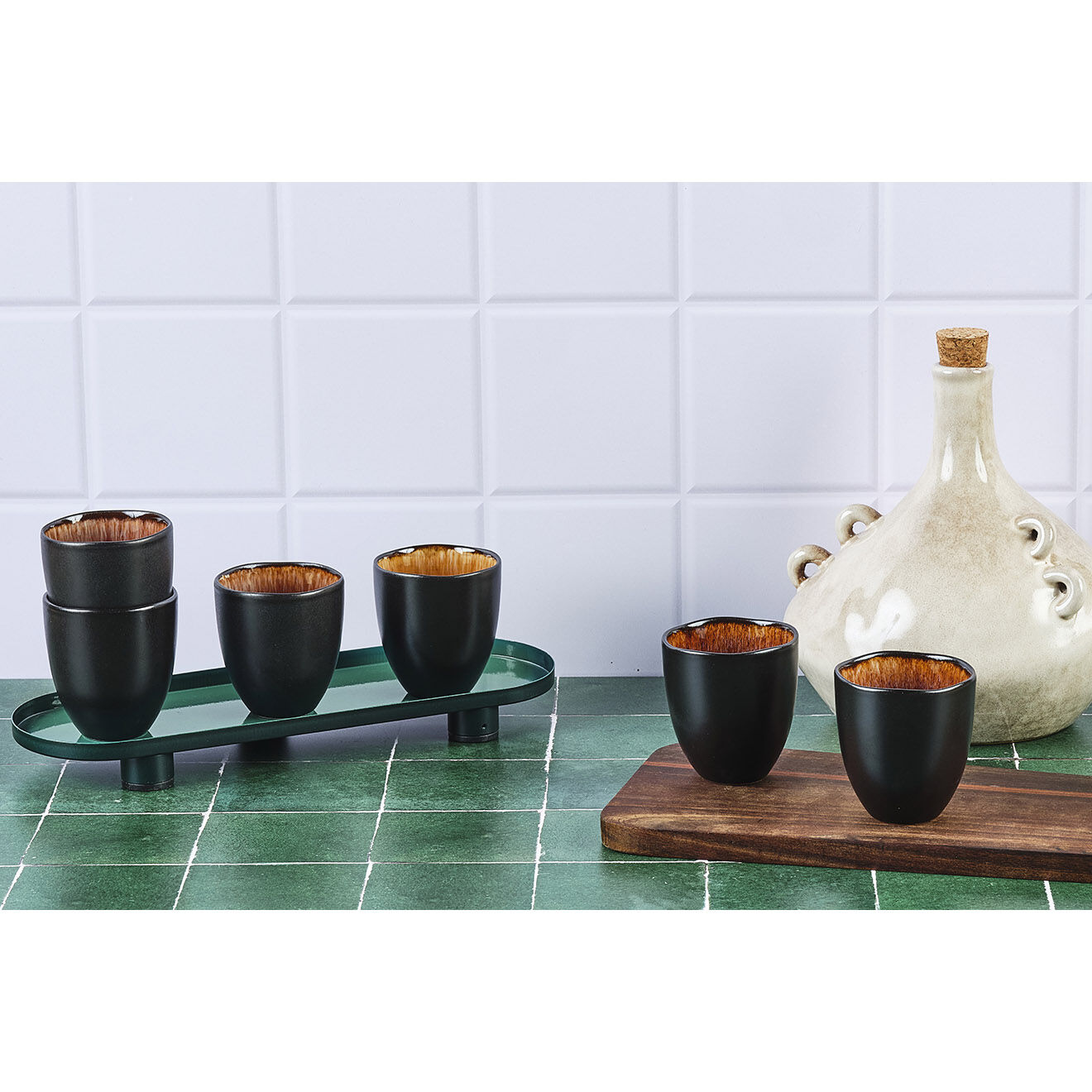 Bjorn 6 Tasses en Grès Iris beige/marron - 15 cl