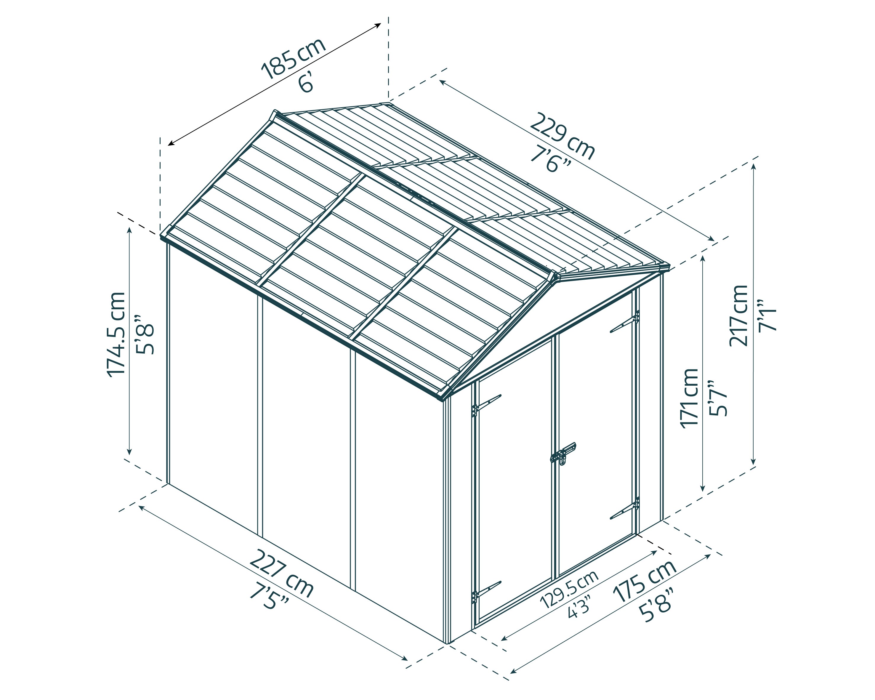 Canopia Rubicon Gerätehaus, anthrazit229x185x217 in cm