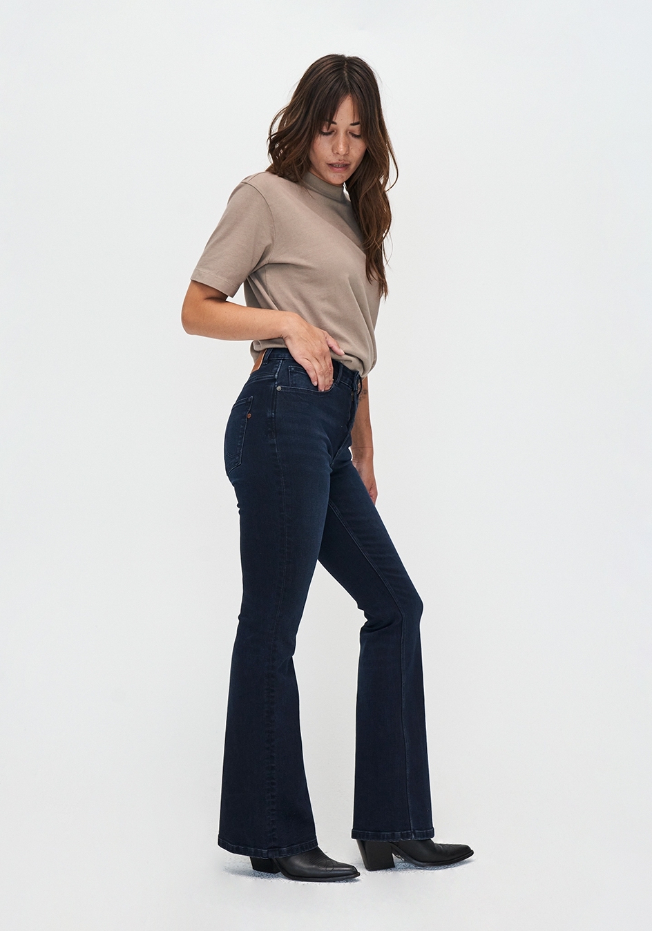 Kuyichi Damen-Jeans Lisette Flare Deep Blue