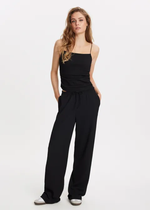 Singlet met dunne bandjes zwart (ZWART)