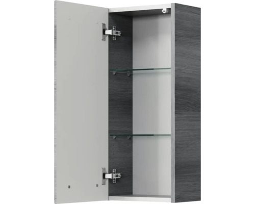 Pelipal Kumba badkamermeubelset (B x H x D): 137 x 200 x 50 cm, grafiet getextureerde fronten, 5-delige set inclusief mineraal gegoten wastafel, badmeubel en wandkast (99.1070126194)