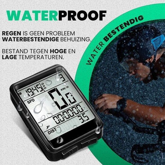 Strex - Draadloze Fietscomputer - Waterdicht - Eenvoudig te Monteren