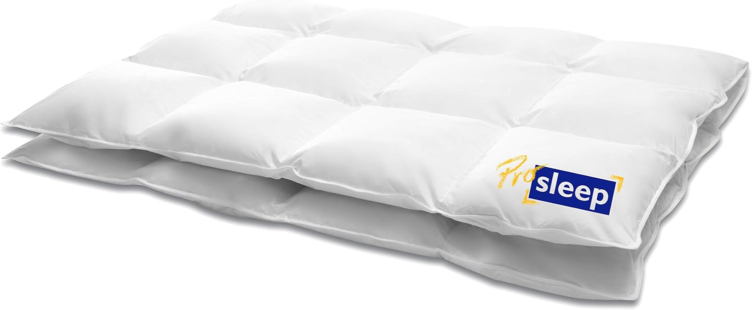 Pro Sleep Daunendecke 135x200 cm - Medium - Made in Germany Kassettendecke aus 100% Baumwolle - Allergiker geeignet