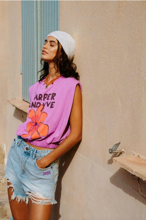 Harper & Yve blauwe dames korte broek