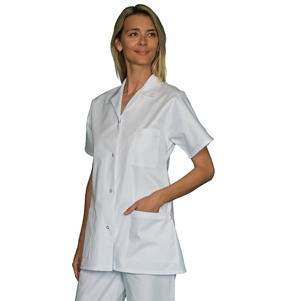 Tunique femme pour milieu hospitalier, manches courtes, taille 36/38