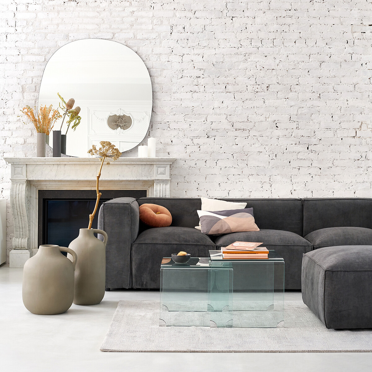 LA REDOUTE INTERIEURS<br>Espelho orgânico tamanho XL, Biface