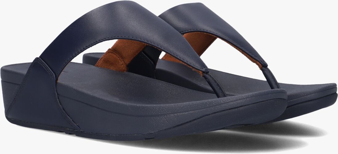 blauwe fitflop slippers lulu leather toe-post