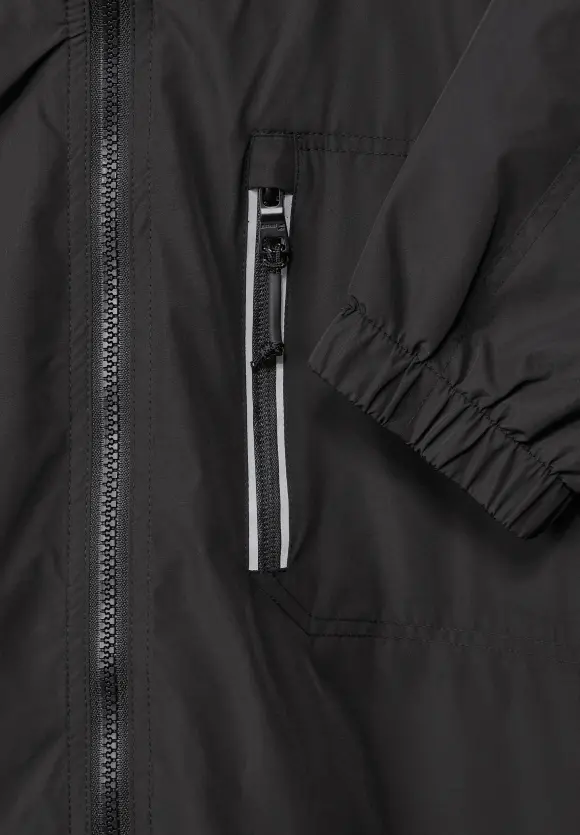Windbreaker in Unifarbe - limousine black