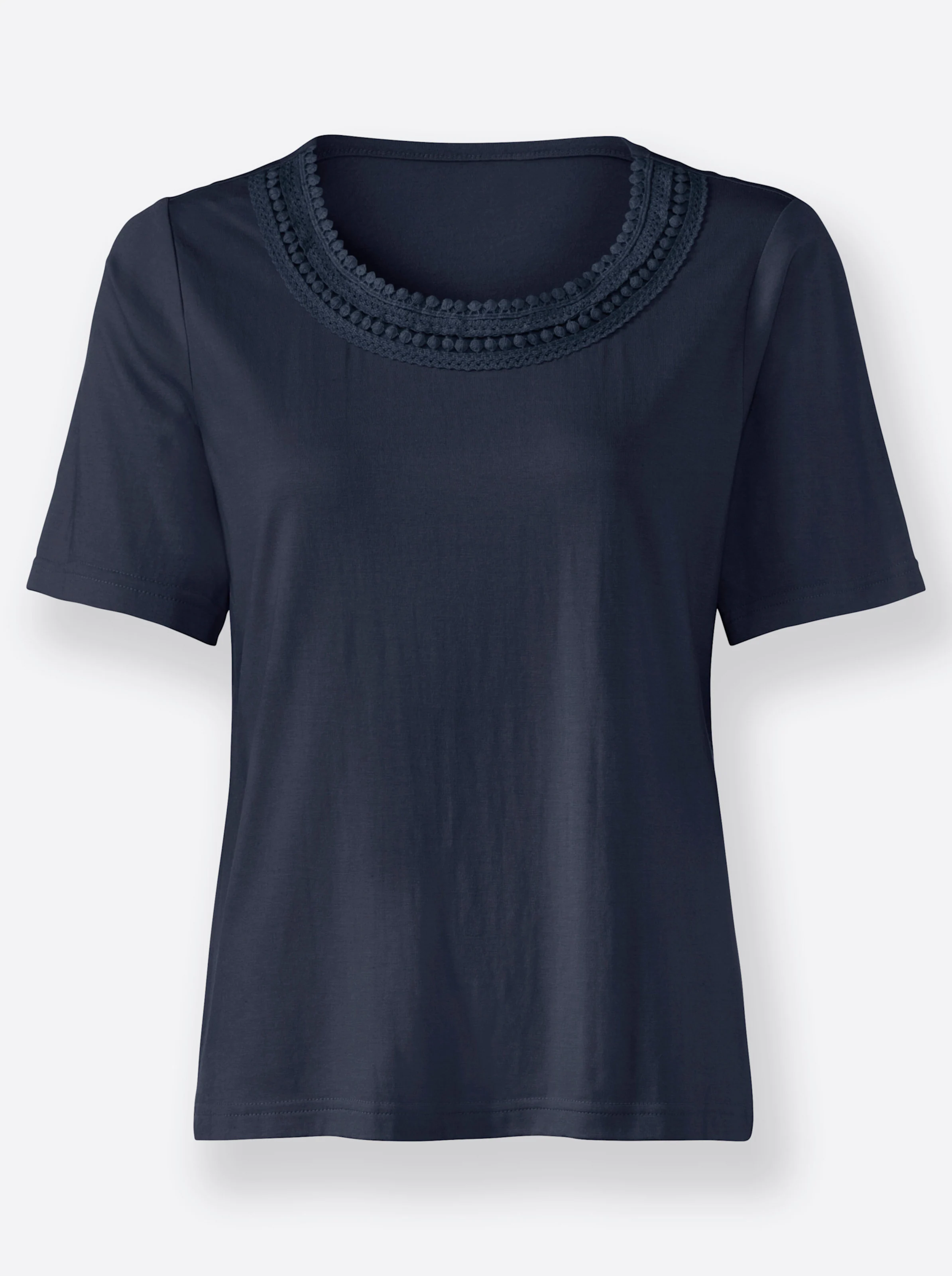 Rundhalsshirt in nachtblau