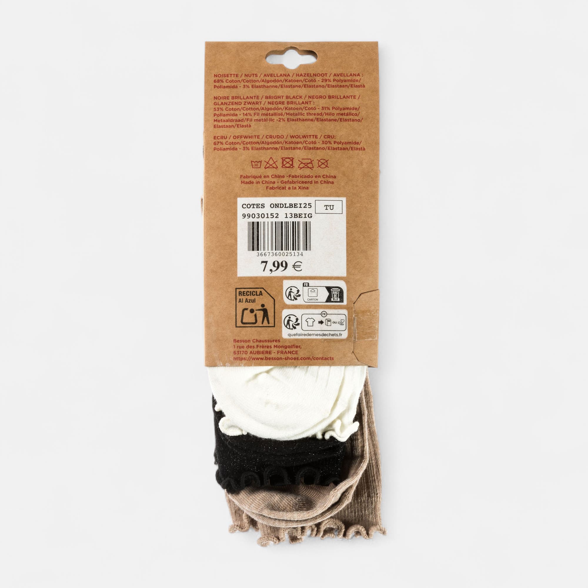 Chaussettes Femme beige