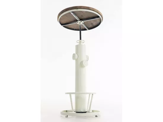 Table haute de bar - rond Ø 54 cm - Métal - Blanc antique - Ruhr