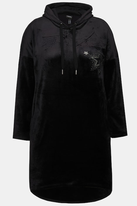 Loungewear-Nickikleid, Kapuze, Langarm, recycelt