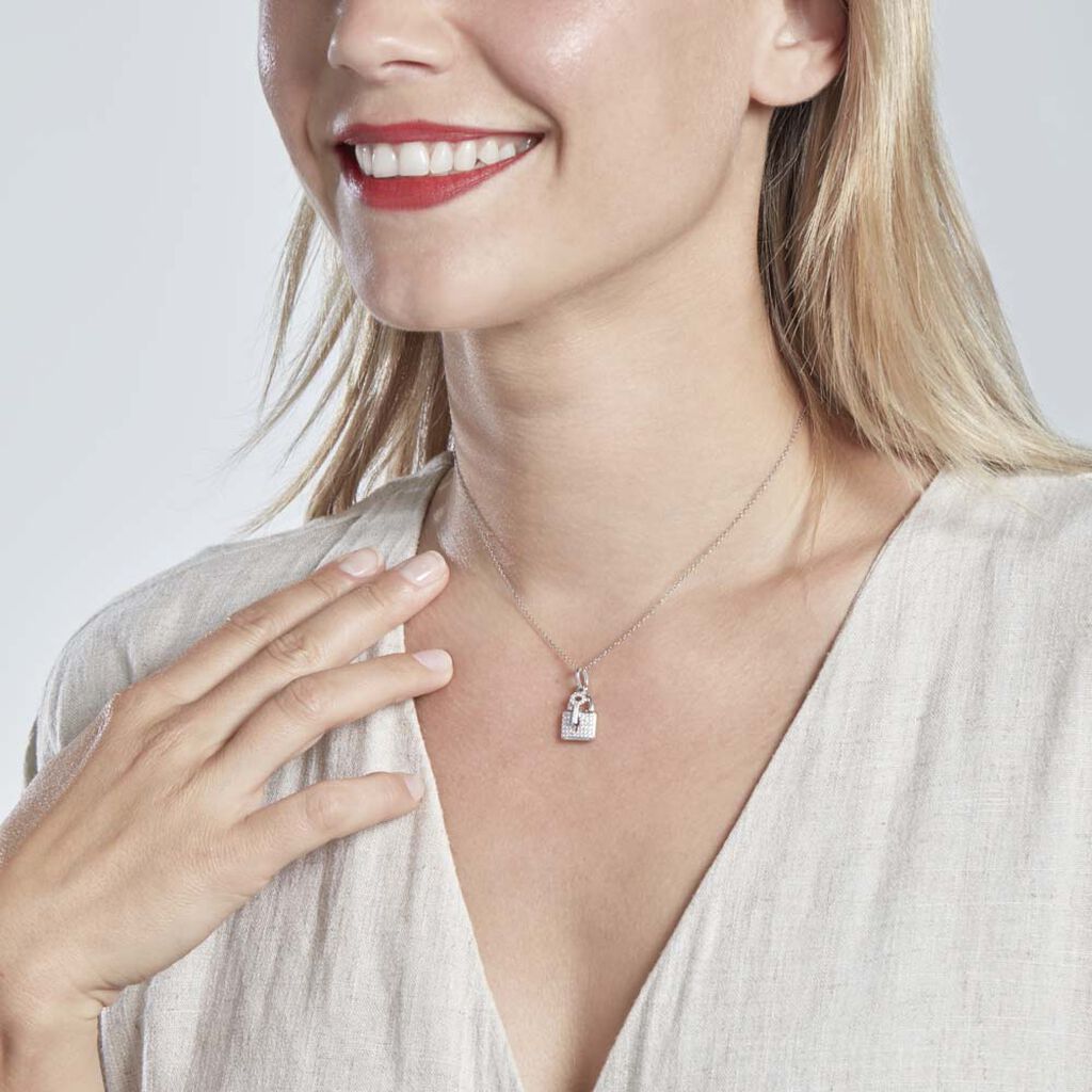 Pendentif Amelot Argent Blanc Oxyde De Zirconium