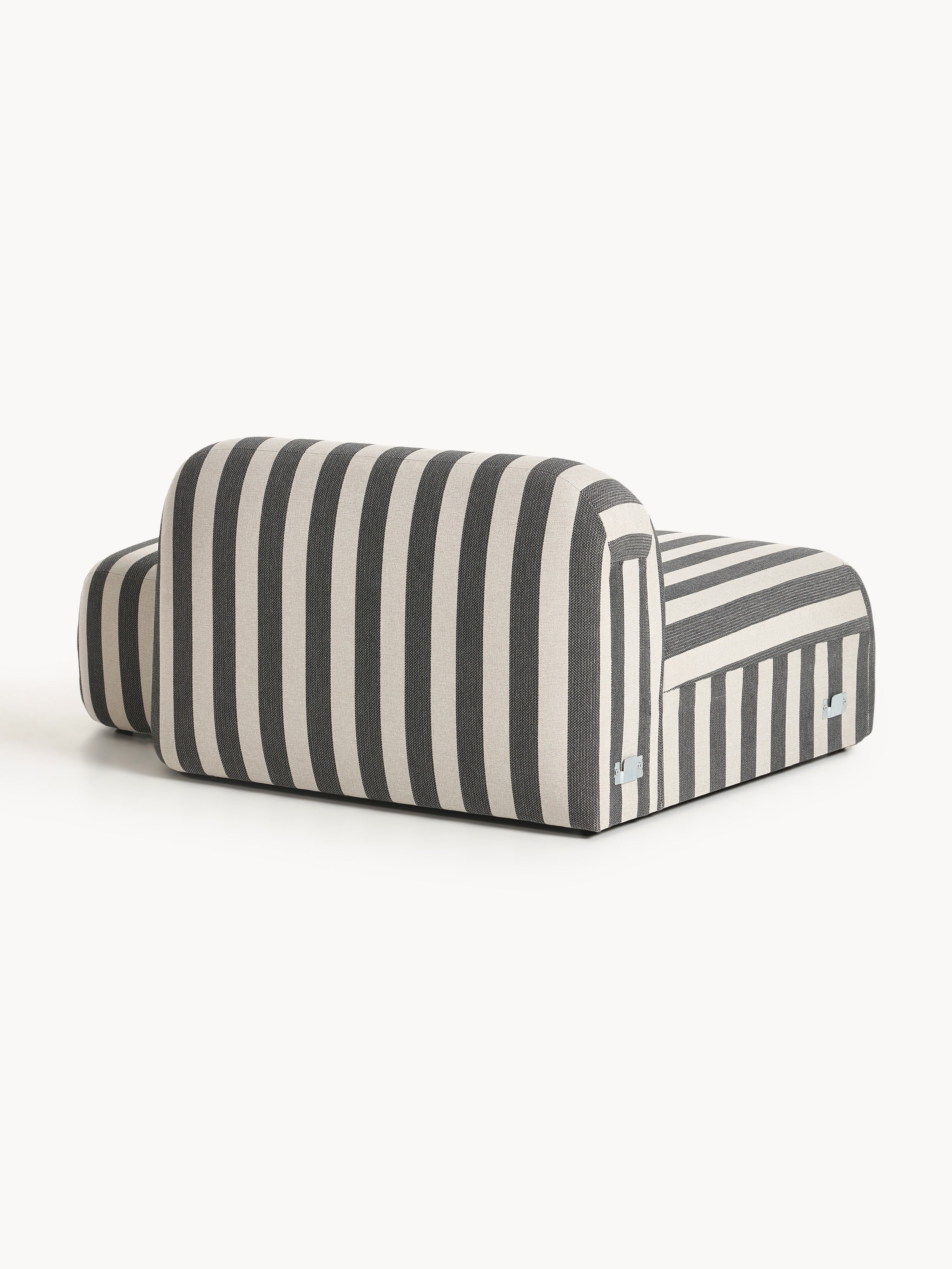 Gestreepte chaise longue-module Wolke